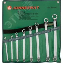 Набор ключей гаечных накидных изогнутых 75° в сумке, 6-22 мм, 8 предметов Jonnesway