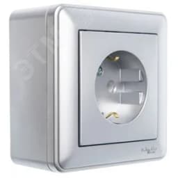 W59 коробка подъемная для наружного монтажа с рамкой 1-местная, матовый хром Systeme Electric