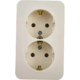 Розетка 2-м ОП Blanca 16А IP20 250В с заземл. без защ. шторок с изолир. пластиной беж. SE BLNRA010217