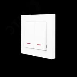 VESNA Выключатель двойной с подсветкой белый