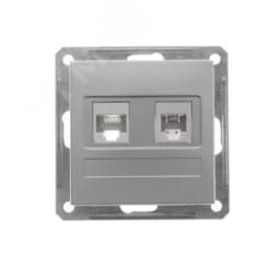 W59 Розетка информационная двойная кат.5 в рамку матовый хром RSI-251TK5E-5-86 Systeme Electric