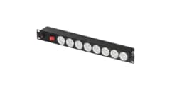 Блок электрических розеток 19" на 8 гнезд, 10 A TLK-RS08MF1-BK