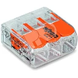 Клемма трехпроводная 0,2-4 мм2 многоразовая прозрачная 221-413