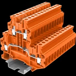 Клемма TU 2-уровневая винтовая, сечение 4 мм. кв., оранжевая SUPU