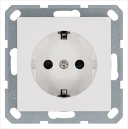 Розетка 1-м Shuko 16А IP20 с заземл. защ. шторки механизм бел. глянцевый Jasmart G5501W