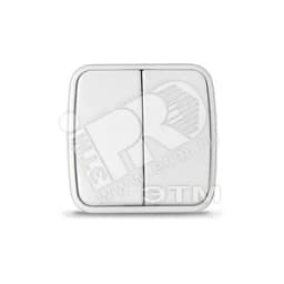 Выключатель Электра двухклавишный белый UNIVersal