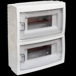 Щит распределительный навесной с 0 шиной 16М пластиковый белый прозрачная дверь