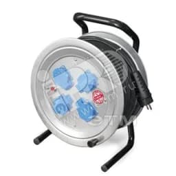 Удлинитель силовой ТМ Союз на металлической катушке 4 гнезда 3700 Вт защитная крышка КГ IP-44 50м