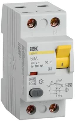 Выключатель дифференциального тока (УЗО) 2п 63А 100мА тип ACS ВД1-63S KARAT IEK MDV12-2-063-100