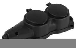 Колодка 2-м с заземл. 16A IP44 KX-2e-B-IP44 каучук. черн. Эра Б0068451