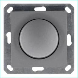 Светорегулятор поворотно-нажимной (диммер) LED 30-400Вт 1gang 2way механизм алюм. Jasmart G4012S