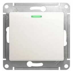 GLOSSA Переключатель одноклавишный с подсветкой сх.6а перламутр в рамку Systeme Electric