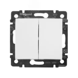 VALENA Выключатель двухклавишный в рамку белый 774405 LEGRAND