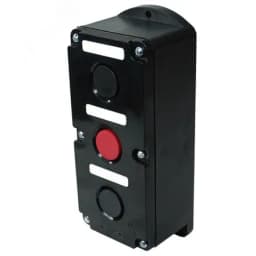 Пост управления ПКЕ 212-3 У3, 10А, 660В, 3 элемента, чёрный и красный цилиндр, накладной, IP40