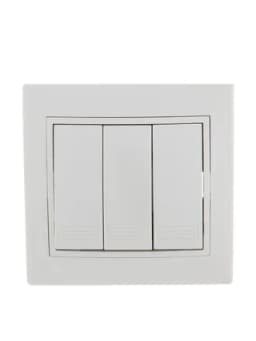 Выключатель 3-кл. СП Mira 10А IP20 с бел.вставкой бел. LEZARD 701-0202-109