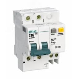 Выключатель автоматический дифференциальный АВДТ встроенная защита от сверхтоков 1P+N 25А 30мА AC D ДИФ-101