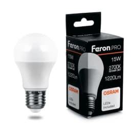 Лампа светодиодная FeronPRO LB1015 Шар E27 15W 2700K OSRAM LED 38035