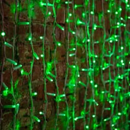 Гирлянда ДОЖДЬ занавес NeonNight 2х15м белый КАУЧУК IP67 360 LED ЗЕЛЕНЫЕ 237114