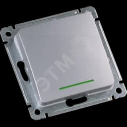 MASTER Звонковая кнопка с индикацией, одноклавишная скрытой установки, в рамку, серебро