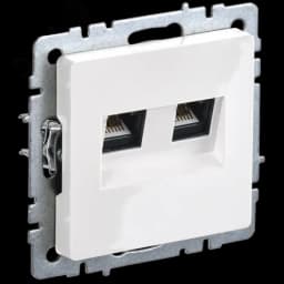 BRITE Розетка компьютерная двойная кат.5E RJ45 РК10-2-БрБ белый IEK