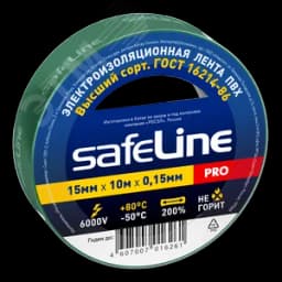 Изолента Safeline 15/10 зеленый Росэл