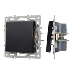 Механизм выключателя одноклавишный непроходной SWTMK01PLBK 250V 16A Arlight 043711