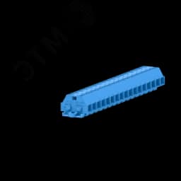 Клемма TB 2-2 с бок. подключ. с крепеж.фланцами, сечение 1,5 мм. кв., синяя