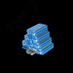 Клемма TP 4-уровневая, угловая, с земля, Push-in, сечение 2,5 мм. кв., синяя