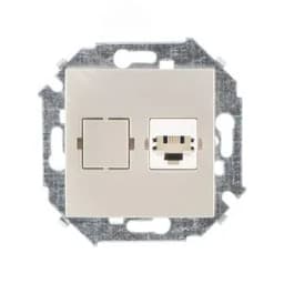 15 Розетка телефонная скрытая RJ11 винтовые зажимы шампань