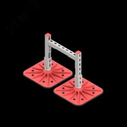 Опорная конструкция для горизонтальных прямоугольных воздуховодов и металлических лотков кабеленесущих систем TECHNORAPTOR FOOT 350х500 КМ-профиль