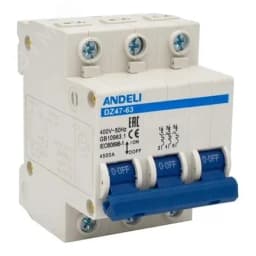 Выключатель автоматический 3P 10A 4.5кА тип D DZ47-63