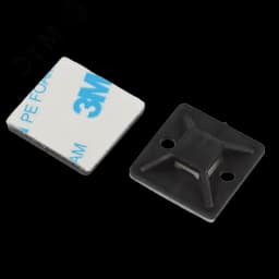 Площадка самоклеящаяся под хомуты 20х20 мм чёрная 50 штук NO-225-343