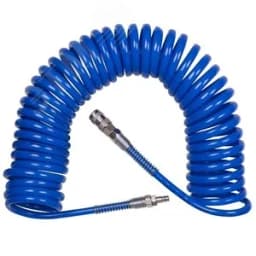 Шланг пневматический спиральный высокого давления 8х12 мм, 10 м, полиуретановый, фитинги