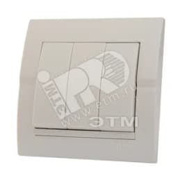 DERIY Выкл. х3 ПБТ белый Lezard