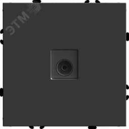 Розетка телевизионная 1-местная (механизм), 75 Ом, 5-862МГц, Эмили,, черный уголь, soft touch