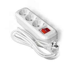 Удлинитель S-303А ПВС 3*1,5 ,3 гнезда, с заземлением, с выключателем, 5м (еврослот)