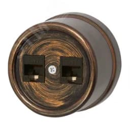 Розетка Лизетта RJ45 информационная двойная, пластик, цвет Бронза