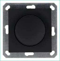 Светорегулятор поворотно-нажимной (диммер) LED 30-400Вт 1gang 2way механизм черн. матов. soft touch Jasmart G4012PB