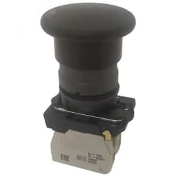 Выключатель кнопочный КМЕ 5502м УХЛ2, чёрный, 0но+2нз, гриб без фиксации, IP54