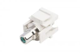 Вставка формата Keystone Jack с проходным адаптером RCA (зеленый) Hyperline KJ1-RCA/GN-D-WH