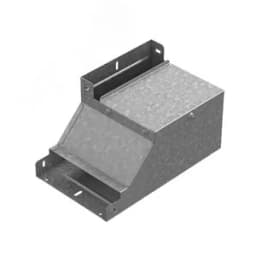 Поворот вертикальный вверх левый к лотку 150х50, толщина 1,0 мм, Сендзимир цинк