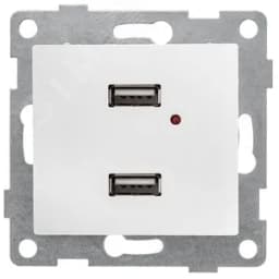 Розетка USB Bravo, механизм, двойной, белый