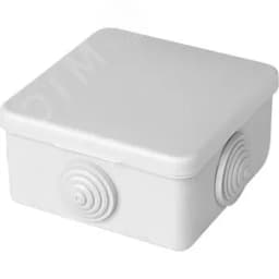 Коробка разветвительная 75*75*42мм, 250/380В, 10А, IP53, 4 ввода, белая,