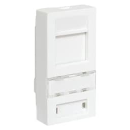 Вставка розеточная TERACOM PRO 45x22,5мм формат Mosaic на 1 модуль Keystone со шторкой и маркером белая