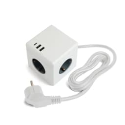 HM104101 Удлинитель 3местный сз 3x1мм2 15м 250В 16А 2USB 1С 5V 31А серия Comfort белый 49571