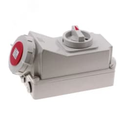 Розетка настенная с выключателем и механической блокировкой 32A/400V/3P+N+E/IP67