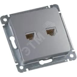 MASTER Розетка компьютеная и телефонная скрытой установки, в рамку, серебро HEGEL