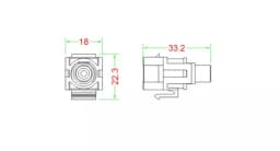 Вставка формата Keystone Jack с проходным адаптером RCA (желтый) Hyperline KJ1-RCA/YL-D-WH