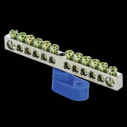 Шина "0" N (6x9мм) 12 отв. цинк синий угловой изолятор EKF PROxima