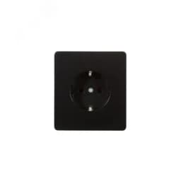 Розетка ROUND одинарная с/з скрытой установки, со шторками 16А механизм оникс